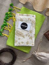 Perrot Handloom Khadi Cotton Saree With Sequence Embrodery Work Blouse